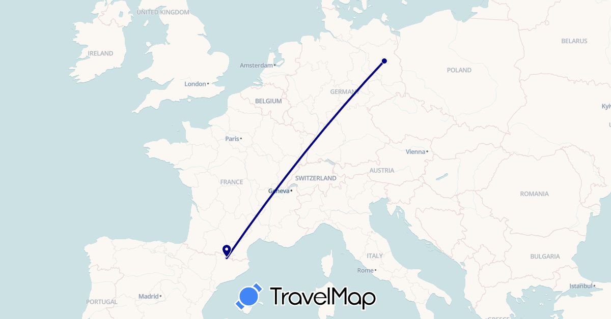 TravelMap itinerary: driving in Andorra, Germany (Europe)